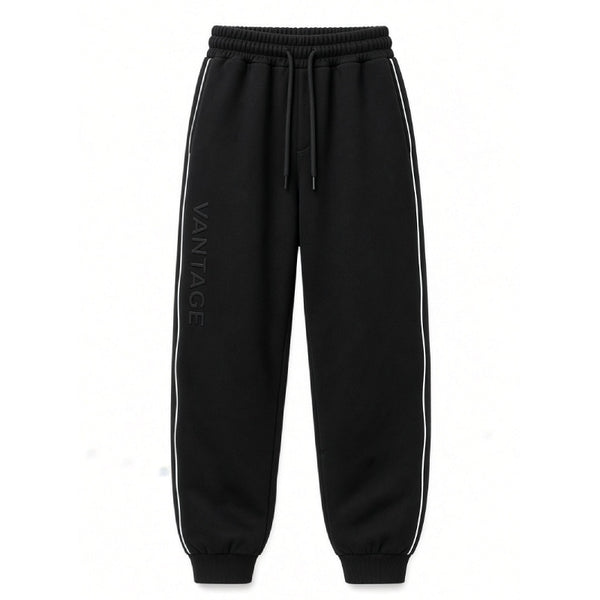 A black sweatpants with VANTAGE logo