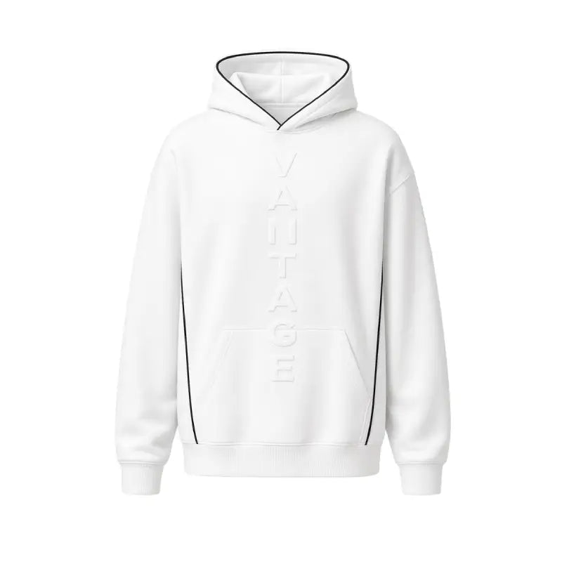 Vantage white essential hoodie kangaroo pocket