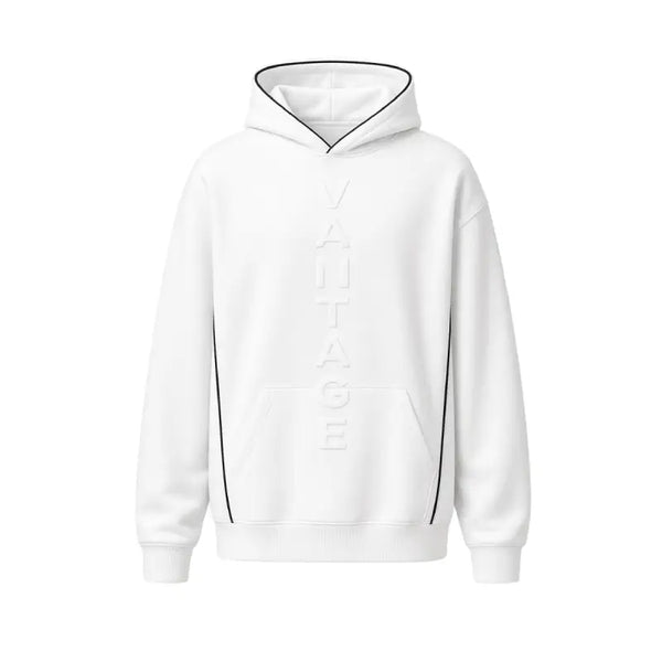 Vantage white essential hoodie kangaroo pocket